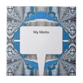 Psychedelisches Fun Fraktal Muster & Text Fliese (Vorderseite)