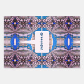 Psychedelisches Fun Fraktal Muster & Text Geschenkpapier Set (Vorderseite)