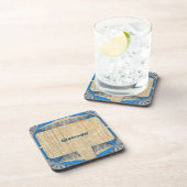 Psychedelisches Fun Fraktal Muster & Text Getränkeuntersetzer (Rechte Seite)