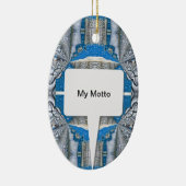 Psychedelisches Fun Fraktal Muster & Text Keramik Ornament (Rechts)