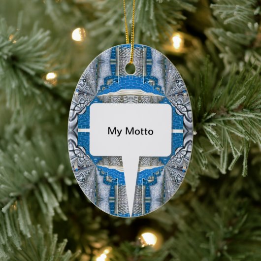 Psychedelisches Fun Fraktal Muster & Text Keramik Ornament (Baum)