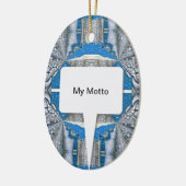 Psychedelisches Fun Fraktal Muster & Text Keramik Ornament (Links)