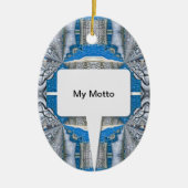 Psychedelisches Fun Fraktal Muster & Text Keramik Ornament (Vorne)