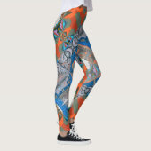 Psychedelisches Fun Fraktal Muster & Text Leggings (Rechts)