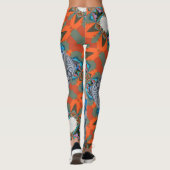 Psychedelisches Fun Fraktal Muster & Text Leggings (Rückseite)