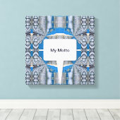 Psychedelisches Fun Fraktal Muster & Text Leinwanddruck (Insitu (Holzboden))