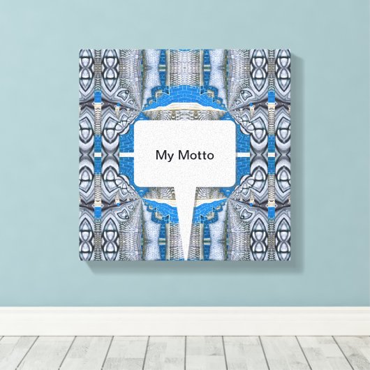 Psychedelisches Fun Fraktal Muster & Text Leinwanddruck (Insitu (Holzboden))