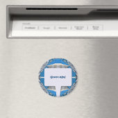 Psychedelisches Fun Fraktal Muster & Text Magnet (In Situ (Geschirrspüler))