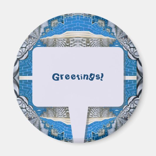 Psychedelisches Fun Fraktal Muster & Text Magnet (Vorne)