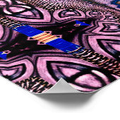 Psychedelisches Fun Fraktal Muster & Text Poster (Ecke)