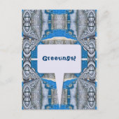 Psychedelisches Fun Fraktal Muster & Text Postkarte (Vorderseite)