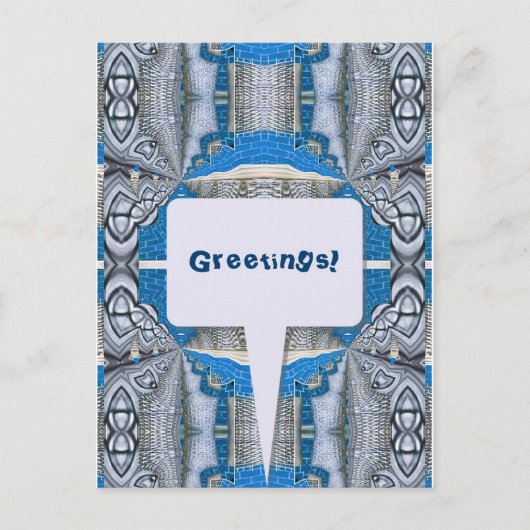 Psychedelisches Fun Fraktal Muster & Text Postkarte (Vorderseite)