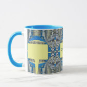 Psychedelisches Fun Fraktal Muster & Text Tasse (Links)