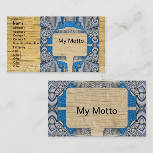 Psychedelisches Fun Fraktal Muster & Text Visitenkarte (Vorne/Hinten)