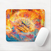 Psychedelisches Gehirn in lebhaften Farben Mousepad (Mit Mouse)