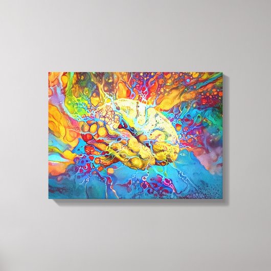 Psychedelisches Gehirn Leinwanddruck (Vorderseite)