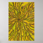 Psychedelisches Gelb Organische Illusion Maximalis Poster (Vorne)