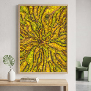 Psychedelisches Gelb Organische Illusion Maximalis Poster