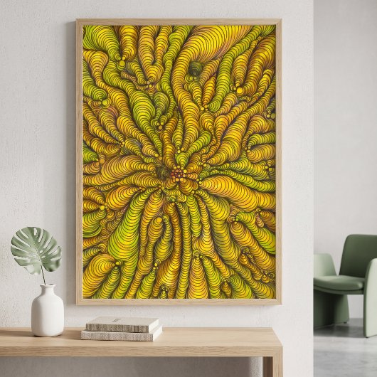 Psychedelisches Gelb Organische Illusion Maximalis Poster