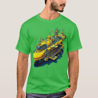 Psychedelisches gelbes U-Boot T-Shirt