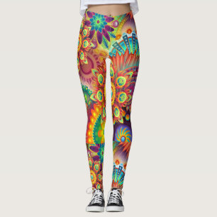 Psychedelisches geometrisches Mandala-Muster  Leggings