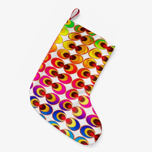 Psychedelisches Gewebe Kleiner Weihnachtsstrumpf (Vorderansicht (hängend))