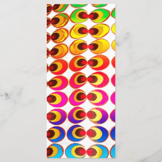 Psychedelisches Gewebe Menükarte (Rückseite)