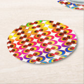 Psychedelisches Gewebe Runder Pappuntersetzer (Angewinkelt)