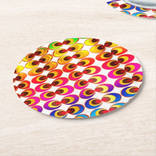 Psychedelisches Gewebe Runder Pappuntersetzer (Angewinkelt)