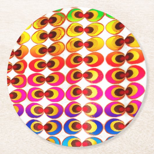 Psychedelisches Gewebe Runder Pappuntersetzer (Vorderseite)