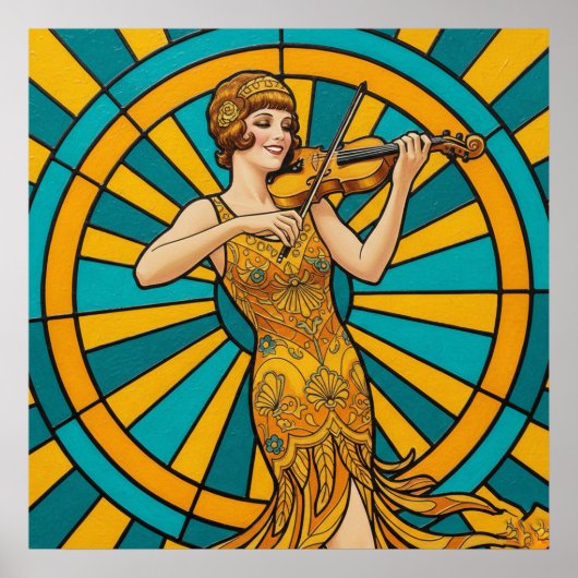 Psychedelisches Gitarristenposter Lebendige Retro- Poster (Vorne)