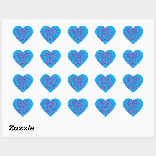 psychedelisches Great Dane-Logo Herz-Aufkleber (Blatt)