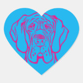 psychedelisches Great Dane-Logo Herz-Aufkleber (Vorderseite)