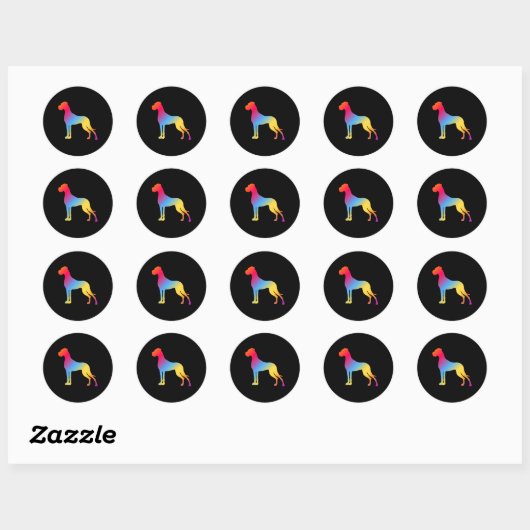 psychedelisches Great Dane-Logo Runder Aufkleber (Blatt)
