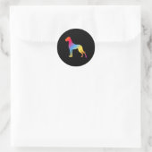 psychedelisches Great Dane-Logo Runder Aufkleber (Tasche)