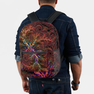 Psychedelisches Groovy Trippy Funky Colorful Frakt Bedruckter Rucksack