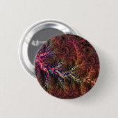Psychedelisches Groovy Trippy Funky Colorful Frakt Button (Vorne & Hinten)
