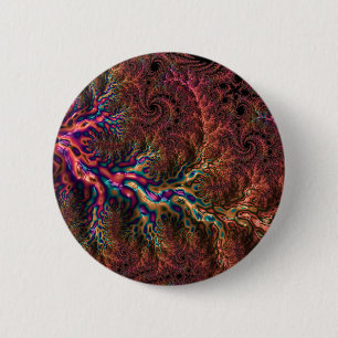 Psychedelisches Groovy Trippy Funky Colorful Frakt Button