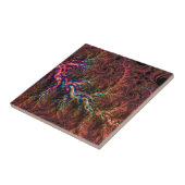 Psychedelisches Groovy Trippy Funky Colorful Frakt Fliese (Seite)