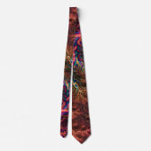 Psychedelisches Groovy Trippy Funky Colorful Frakt Krawatte (Rückseite)
