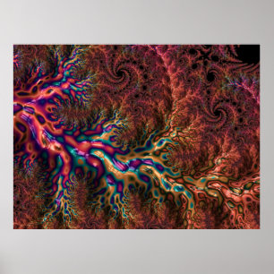 Psychedelisches Groovy Trippy Funky Colorful Frakt Poster
