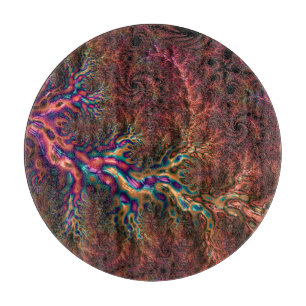 Psychedelisches Groovy Trippy Funky Colorful Frakt Schneidebrett