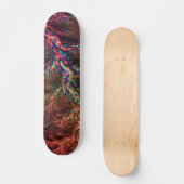 Psychedelisches Groovy Trippy Funky Colorful Frakt Skateboard (Vorderseite)