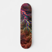 Psychedelisches Groovy Trippy Funky Colorful Frakt Skateboard (Vorne)