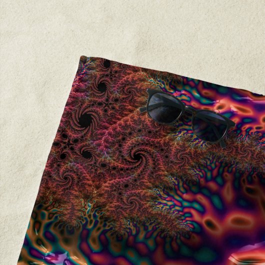 Psychedelisches Groovy Trippy Funky Colorful Frakt Strandtuch (Beispiel)