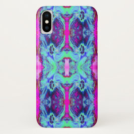 Psychedelisches Grün- und Blauer Hibiskus-Muster Case-Mate iPhone Hülle