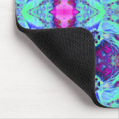 Psychedelisches Grün- und Blauer Hibiskus-Muster Mousepad (Ecke)