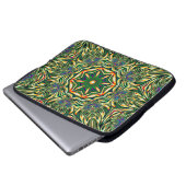 Psychedelisches grünes abstraktes Muster des Laptopschutzhülle (Vorne Knopf)