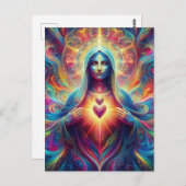 Psychedelisches Heiliges Herz von Mary Postkarte (Vorne/Hinten)