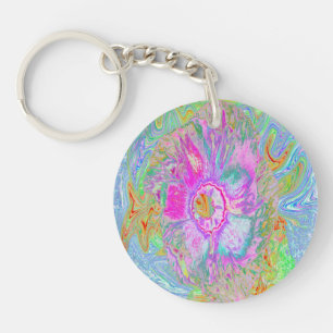 Psychedelisches heißes Rosa und ultravioletter Hib Schlüsselanhänger